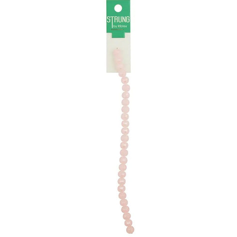 8mm Light Pink Colour Round Facet Strung Beads